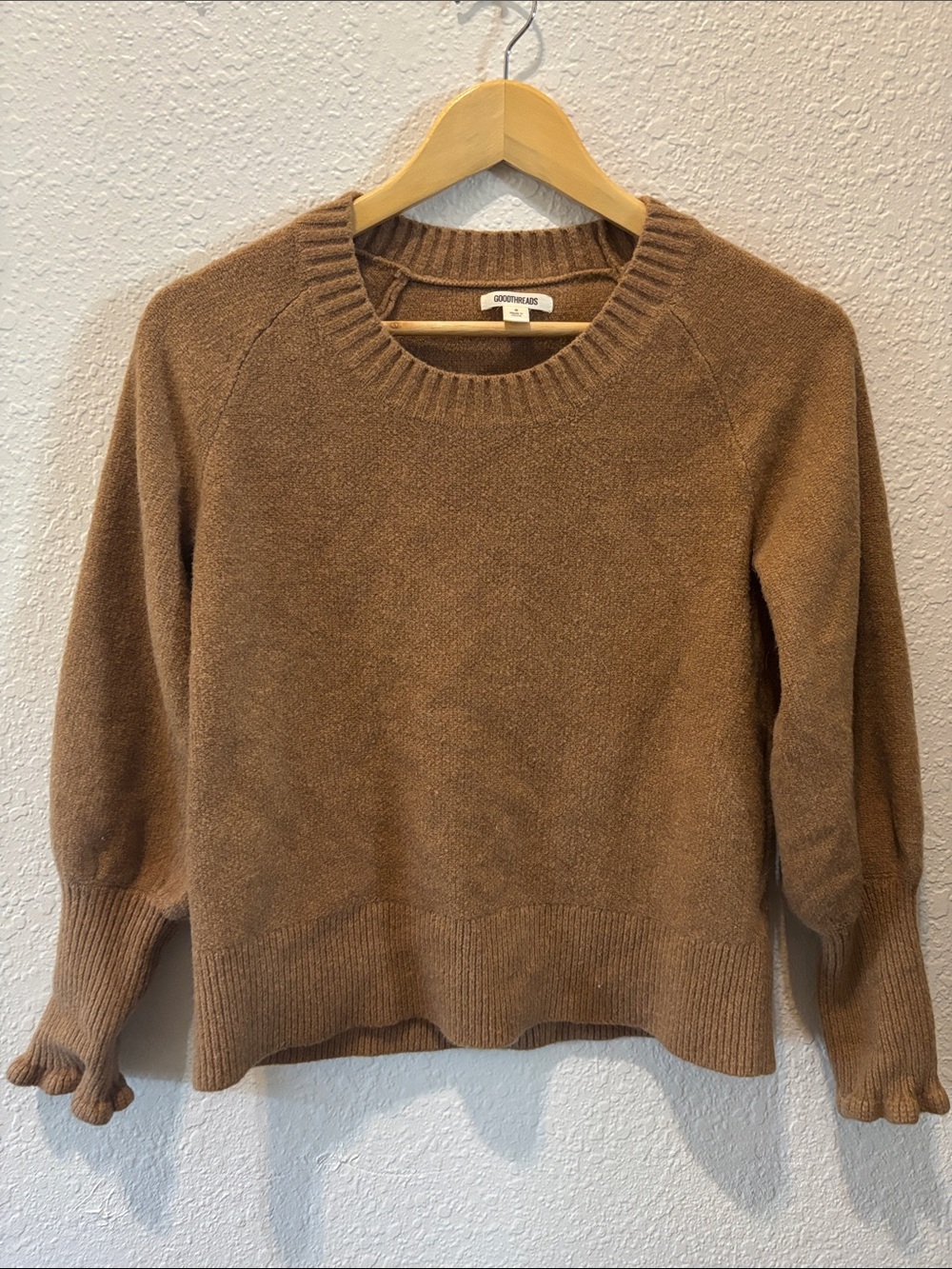 Goodthreads Relaxed Crewneck Sweater in Camel Brown